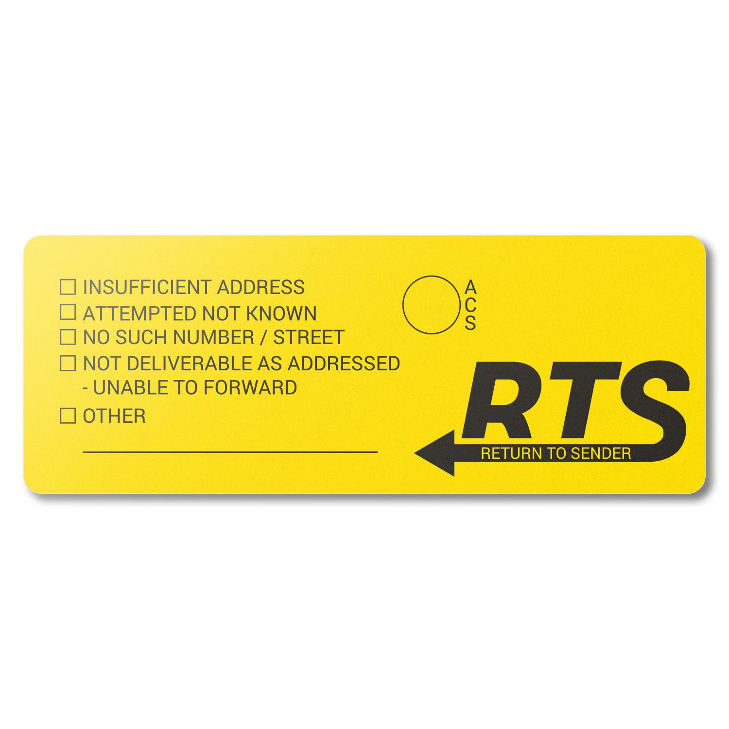 Amazon.com : Return to Sender Labels, 1.5 x 4 inch, Yellow & Black