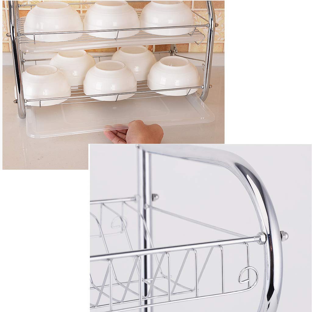 Besteckständer Abtropfgestell Geschirrkorb Küche 3-Schicht-Schrank Haushalt Geschirrkorb Geschirr Lagerregal Abtropfgestell Geschirr Besteckhalter (größe : 42x25x45cm)