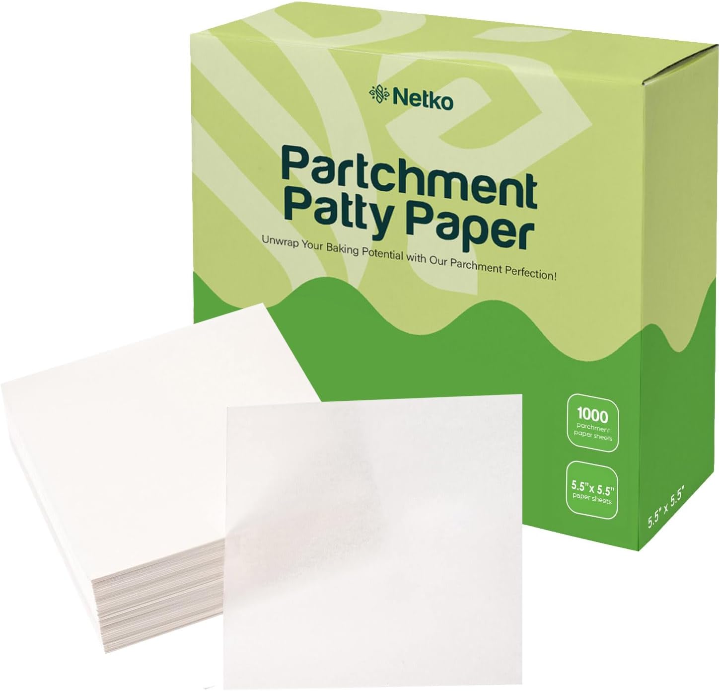 Patty Paper - Hamburger press Patty Paper Sheets 5.5x5.5" - 1000 Non stick Wax Burger Patty paper Squares for Burger Press, Freezing & More