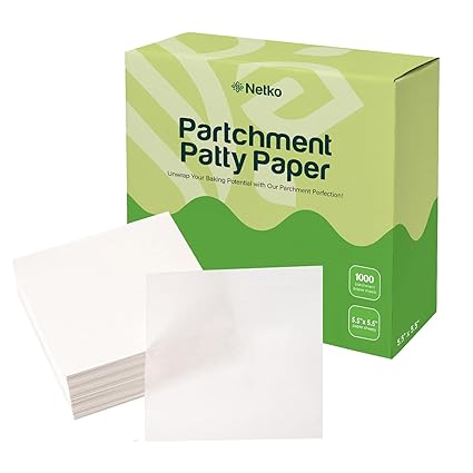 Waxed Butcher Paper Sheets | Hamburger Patty Paper, 1000 Non-Stick Wax Paper Squares Per Set 5.5x5.5 pack of 2