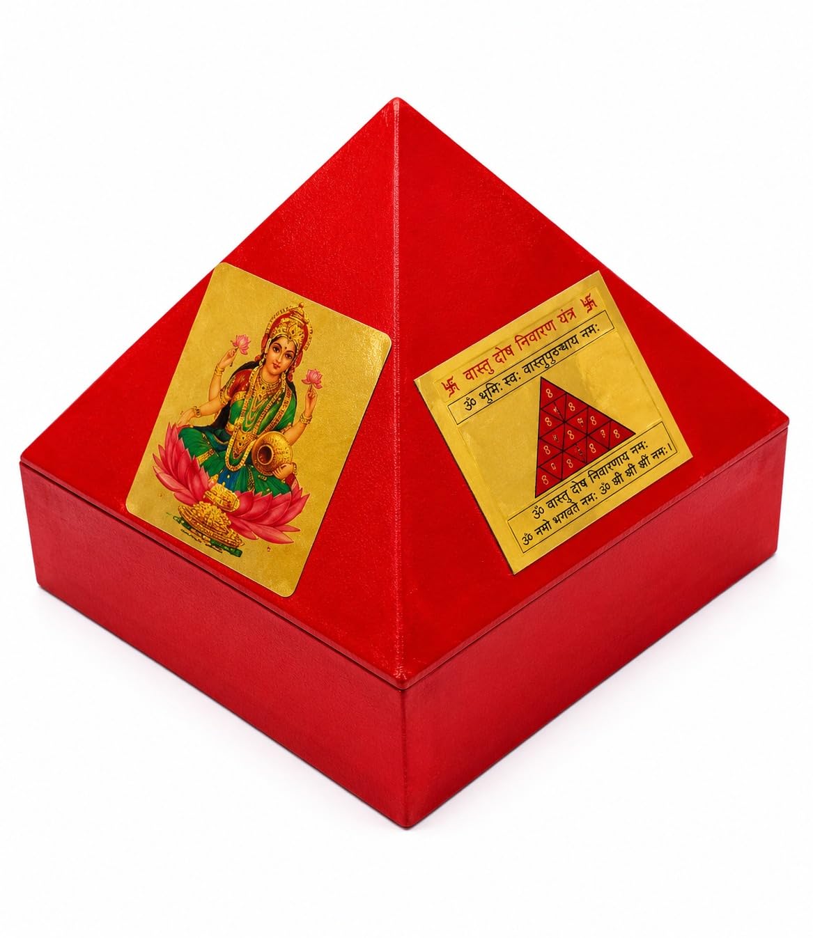 jet international Jet Unique Pyramid Laxmiji- Kuber Wish Or Cash Wooden Box with Inside Mirror Shree Yantra Home Office Temple Decor-picture-12