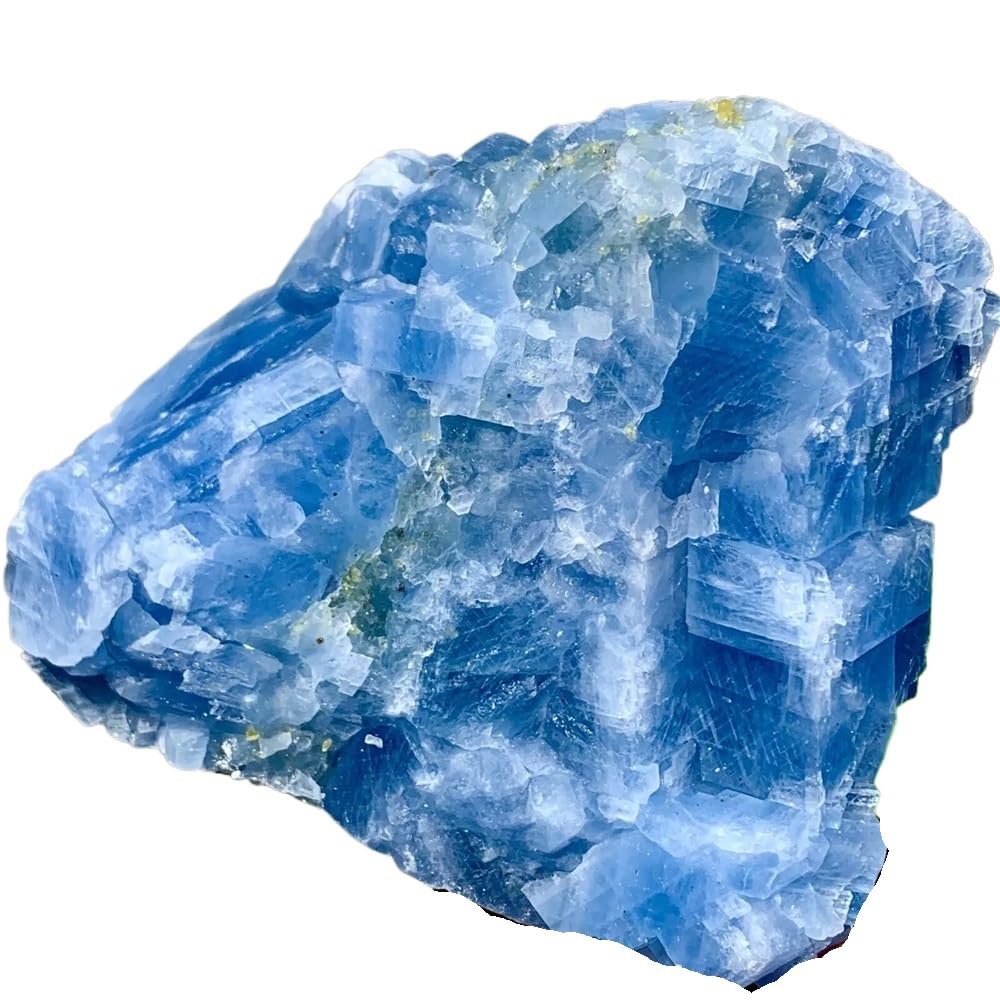 AARTERZZA 1pc 210-300g Blue Calcite Clusters with Rough Texture Crystal Gemstone Minerals