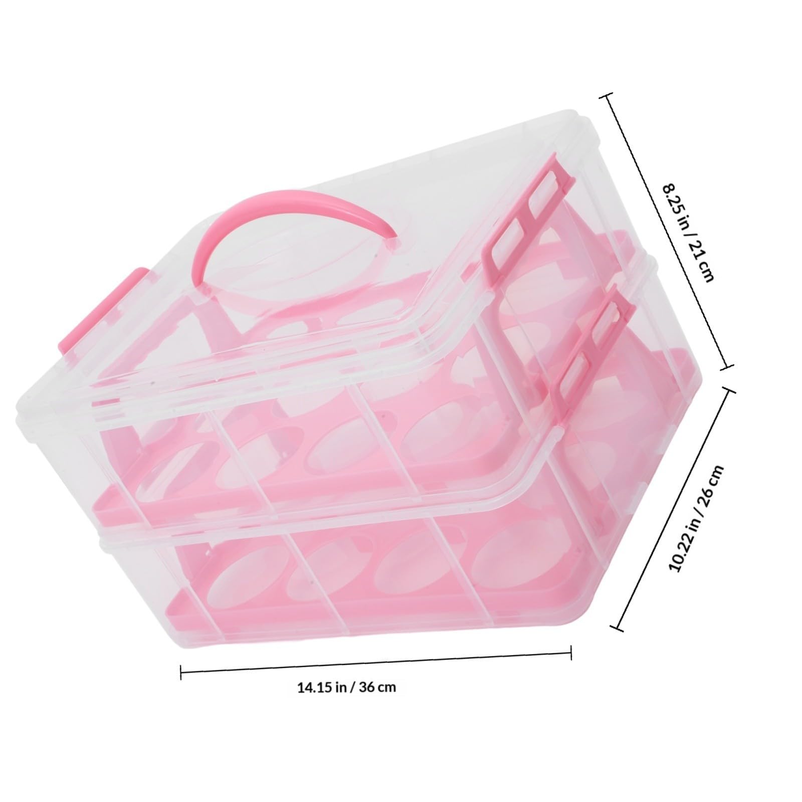 UKCOCO Cake Box Porta Torte Riutilizzabile in Pp Rosa, Contenitore per Torte e Dessert Maniglia, per Ambienti Professionali e Occasioni Speciali