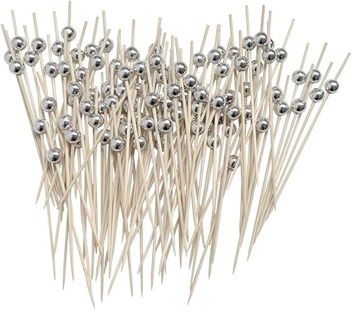 Miniatura 8 de 100 palillos de dientes de cóctel de lujo, brochetas de cóctel, aceitunas aperitivos para bodas y fiestas (dorado)