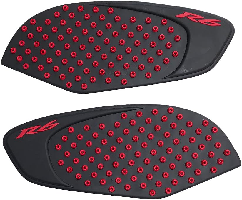 Red Gas Fuel Tank Pad Traction Side Fuel Knee Grip Decal Compatible with Yamaha YZF R6 2008-2016
