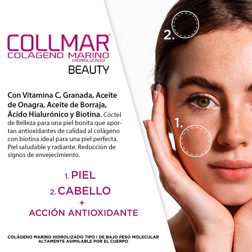 DRASANVI COLLMAR BEAUTY COLAGENO ACIDO HIALURONICO | Colágeno Marino Hidrolizado con Vitamina C Natural y Biotina |Beauty Collagen Piel Bonita e Hidratada| Sabor Frutos del Bosque, 300 GR= 30 Días