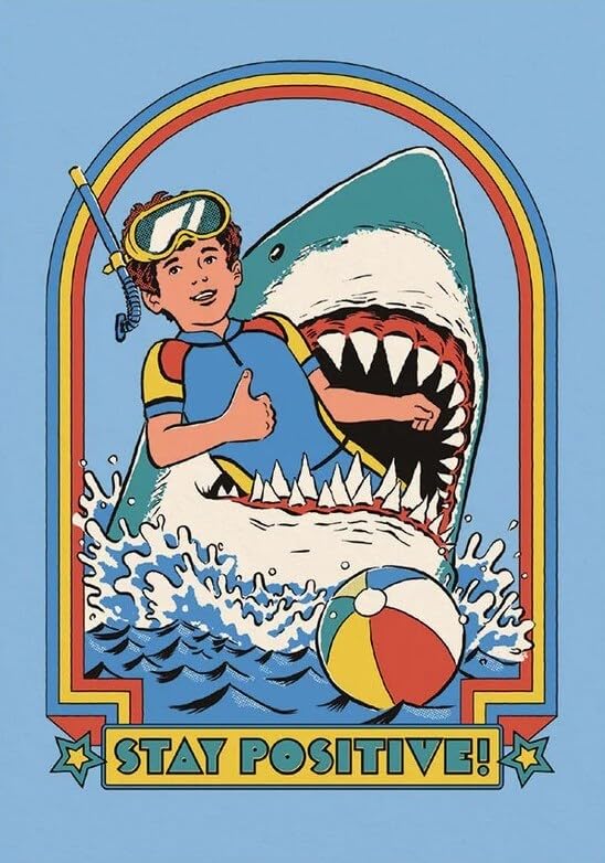 Ohh Deer Notebook Lined A5 Journal Notepad Stay Positive Shark Jaws – Funny Gift