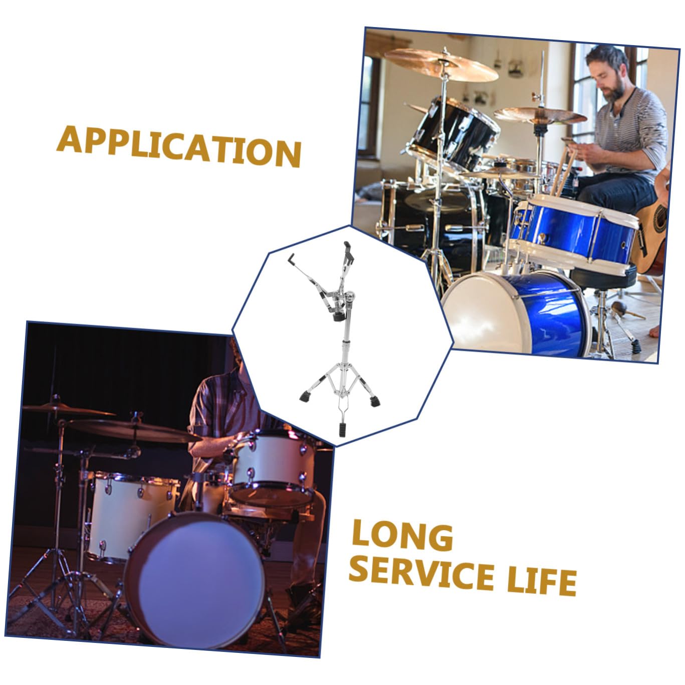 Verstellbarer Snare Drum Ständer aus Metall mit Drumstickhalter Tragbarer Übungsständer für Snare Drums und Percussion Stabiles Zubehör für Schlagzeuger