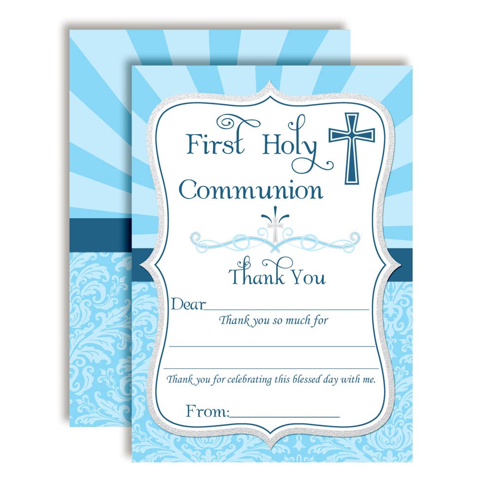 First Holy Communion Religious Thank You Notes for Boys Ten 4