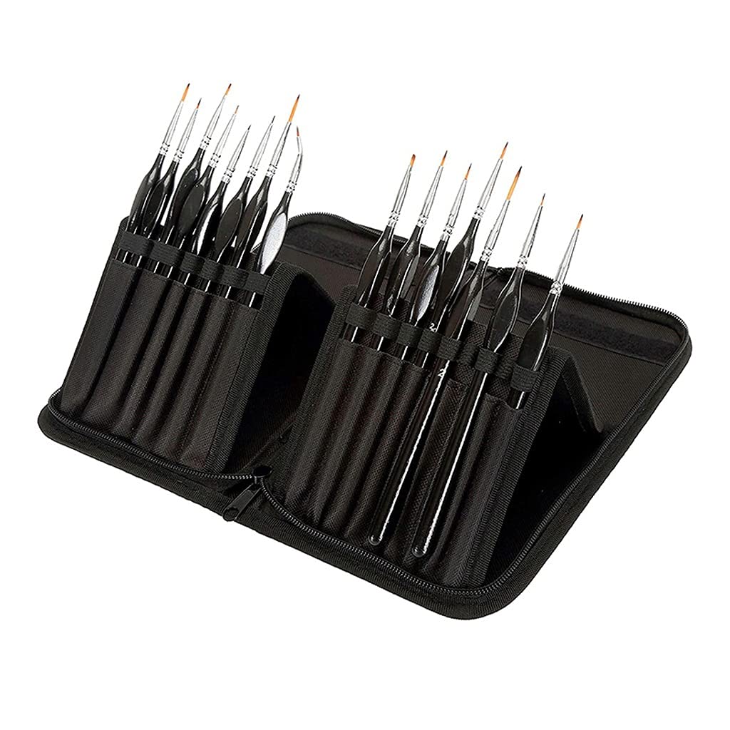 Stylo de peinture 15 pièces ensemble de pinceaux de peinture de détail Kit de pinceaux de peinture miniatures ensemble de mini pinceaux de peinture fins professionnels avec étui de transport stylo pin