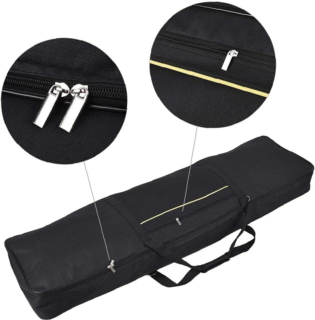 Sac de transport pour clavier 88 touches avec poignées et double fermeture éclair - Housse imperméable robuste et réglable - Portable