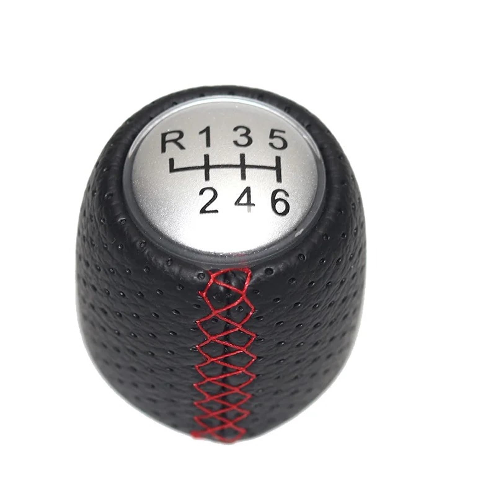 DWTNMEX Gear Shift Knob for ALFA for Romeo 147 for Spider 2005-2011 5/6 Speed Leather Car Gear Shift Konb Gaiter Shifter Knob(R 1 2 3 4 5 6)