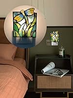 Vista 5 de Stained Glass Dragonfly Night Light, Suitable for Children's Room, Bedroom, Corridor and so on, a Beautiful Gift. DYM9011