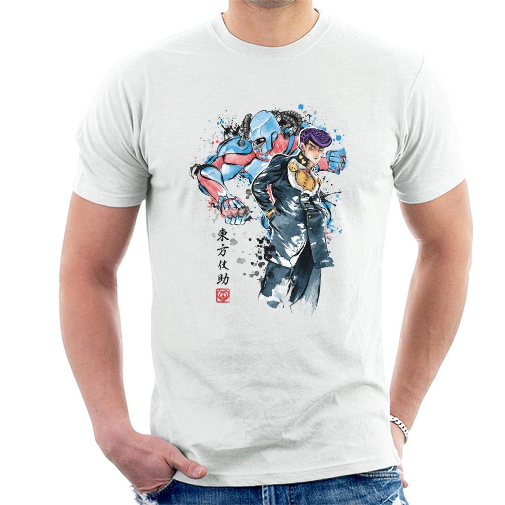 Josuke Higashikata Watercolour Jojos Bizarre Adventure Men's T-Shirt White