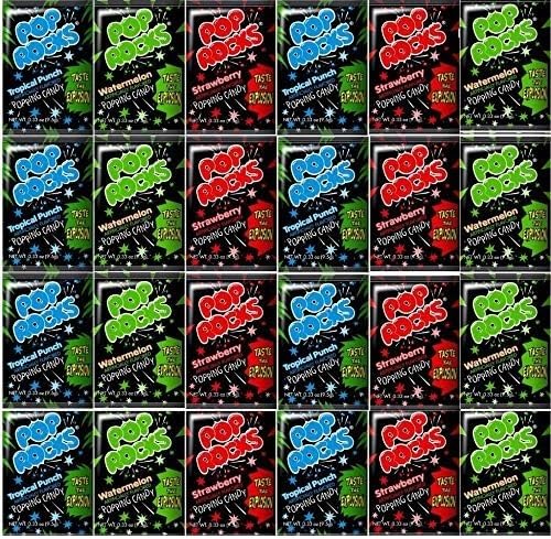 Pop Rocks Popping Mixed Candy Gift Box - 24 Count Total - Strawberry, Watermelon and Tropical Punch - Taste the Explosion - Care Package for Family, Friends, Kids and more, by Iron sheild