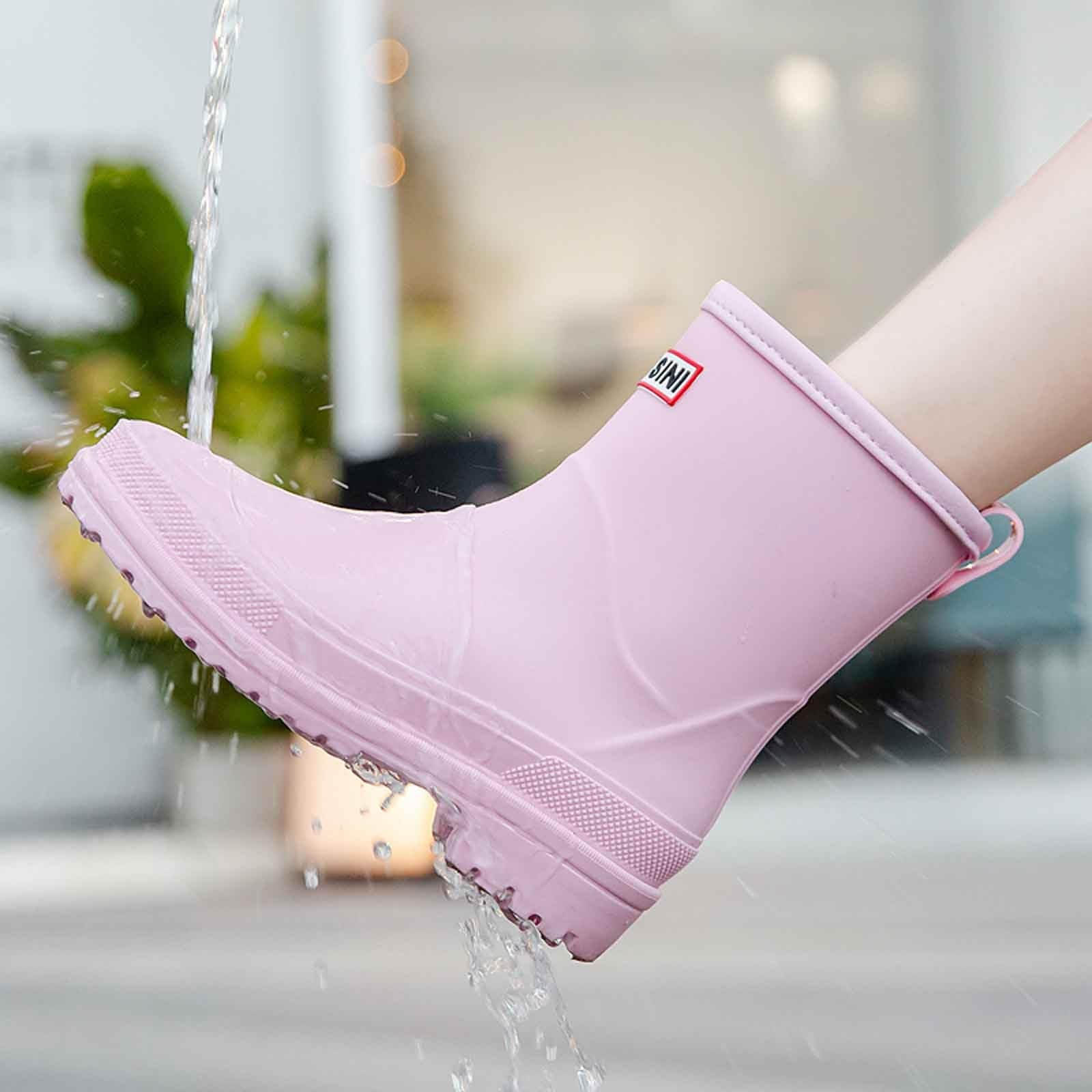 Genérico Elegantes Zapatos de Lluvia para Mujer diseño Punta Cerrada Plana cómoda Modernos versátiles Ideales Temporada lluviosa Combinar Impermeables