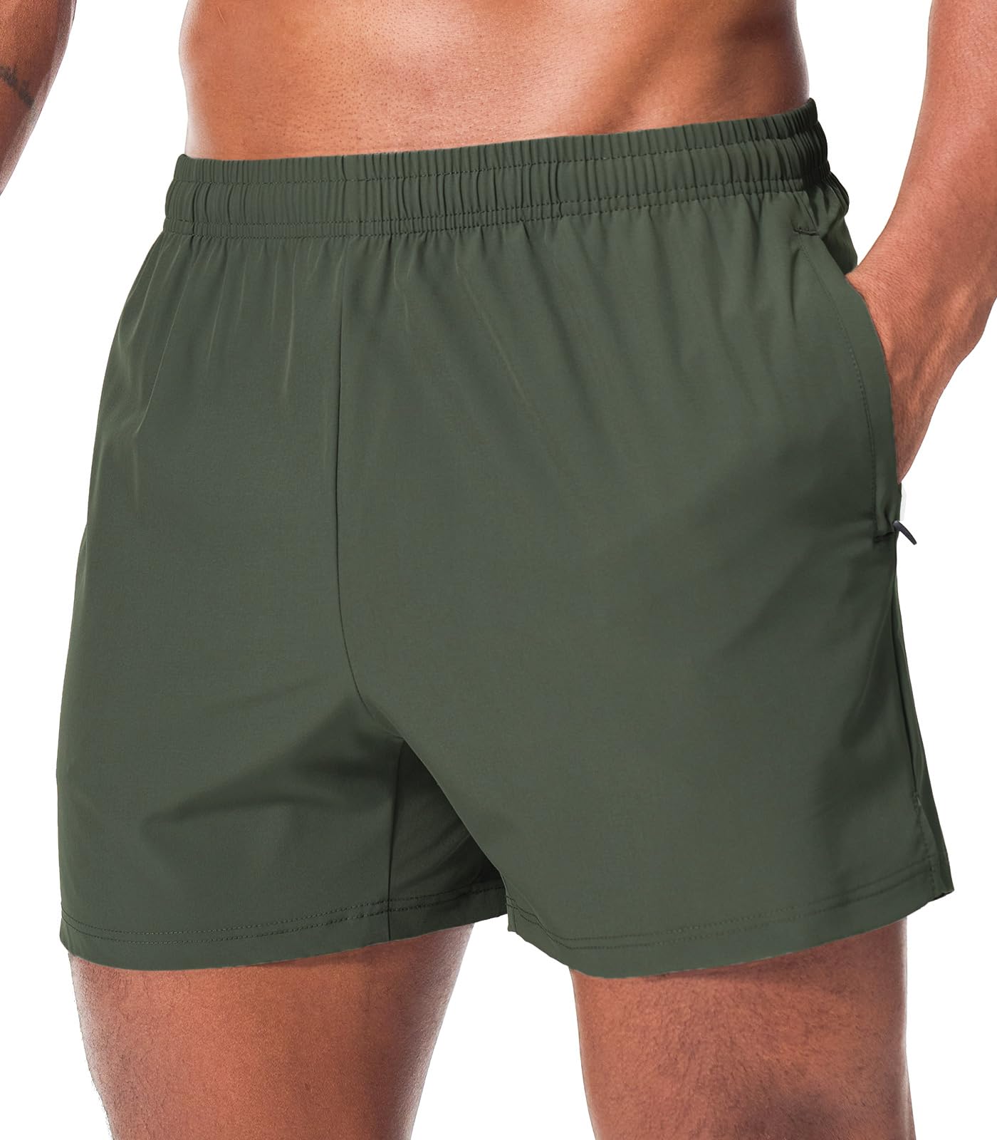 Surenow Mens Workout Running Shorts Quick Dry Gym Shorts Active Lightweight Shorts Athletic Shorts for Men with Zip