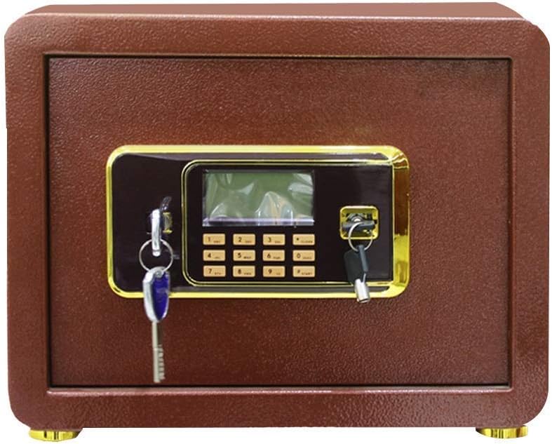 JCNAGXY s ty LCD Display Electronic Numeric Keypad Fire Built-in Alarm Key Brown 38 * 30 * 25Cm