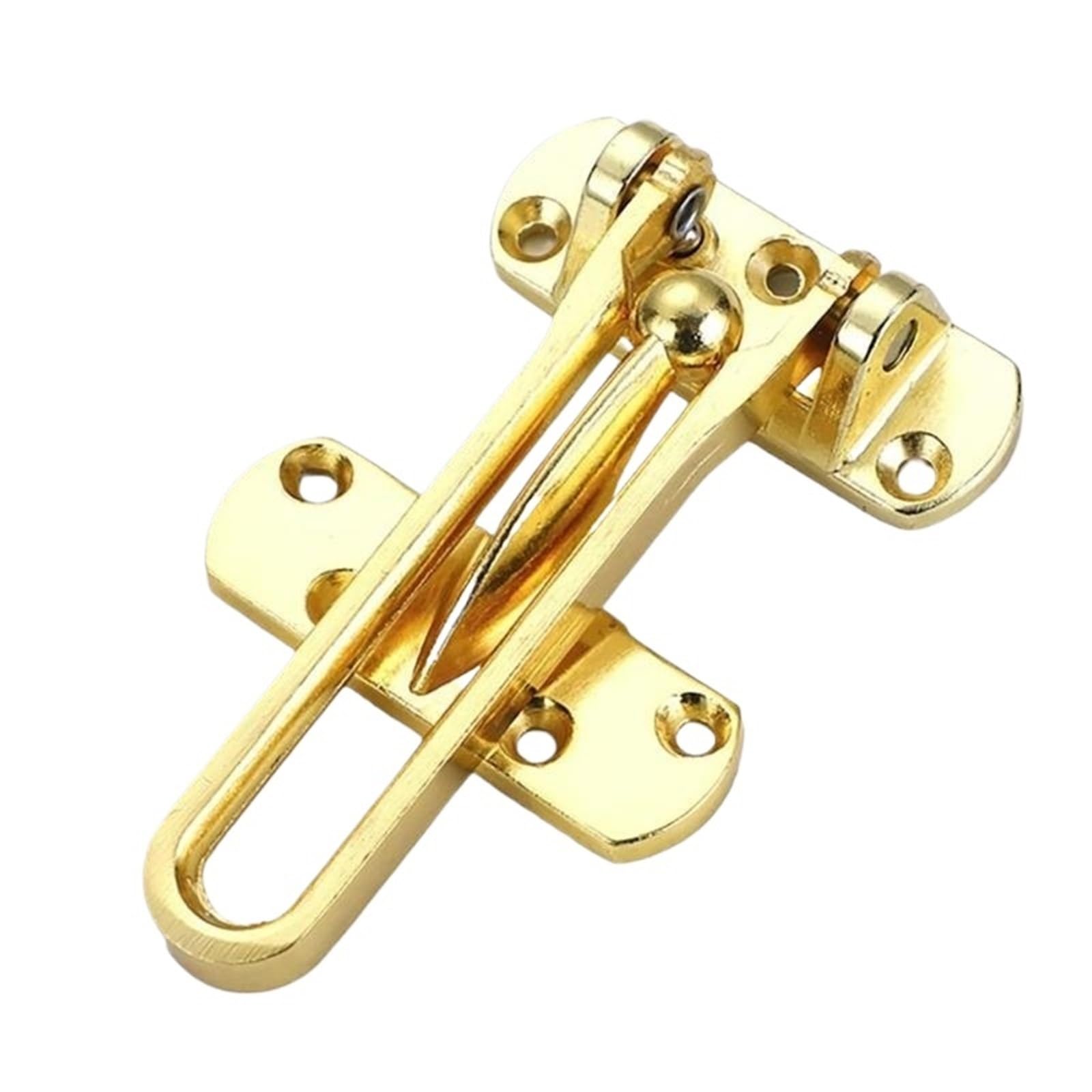 Swing Bar Door Lock 4pcs Swing Bar Latches Reinforcement Feature for Protections on Front & Interior Door(Gold)