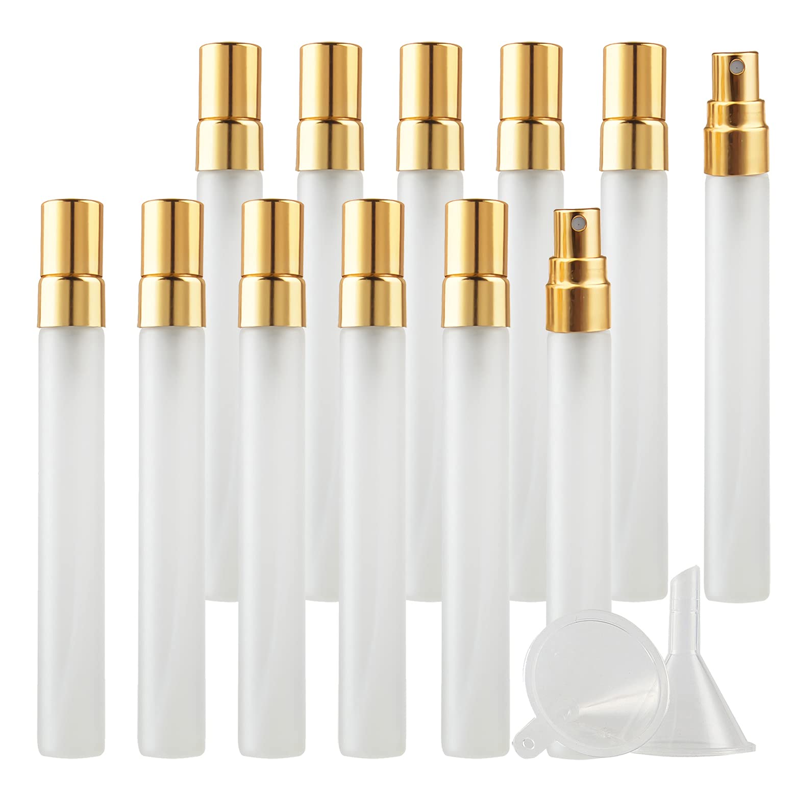 48 Pezzi Trasparente Opaco Bottiglie Atomizzatore di Profumo Con spruzzatore Oro, 10 ml Flacone Spray per Profumo in vetro per Viaggiare Festa Appuntamento per Vita Quotidiana