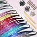 Nineibei 22 Colors Hair Tinsel Kit, 7800 Strands 48 Inch Glitter Tinsel Hair Extensions with Tools, Heat Resistant Sparkling Fairy Hair Accessories for July Fourth Cosplay Party Festival (22 Colors)