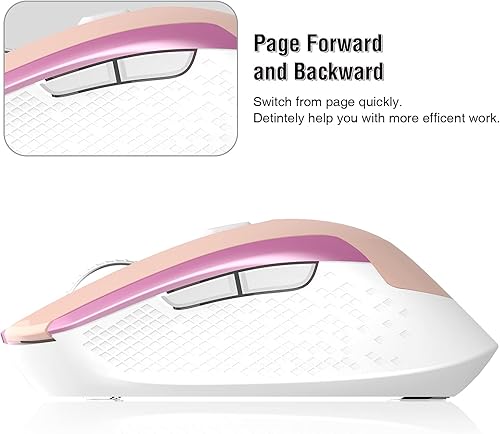 Miniatura 4 de RaceGT Mouse inalámbrico para computadora mouse inalámbrico silencioso de 24 G para laptop mouse con 6 botones y 3 DPI ajustables para laptop RGB,