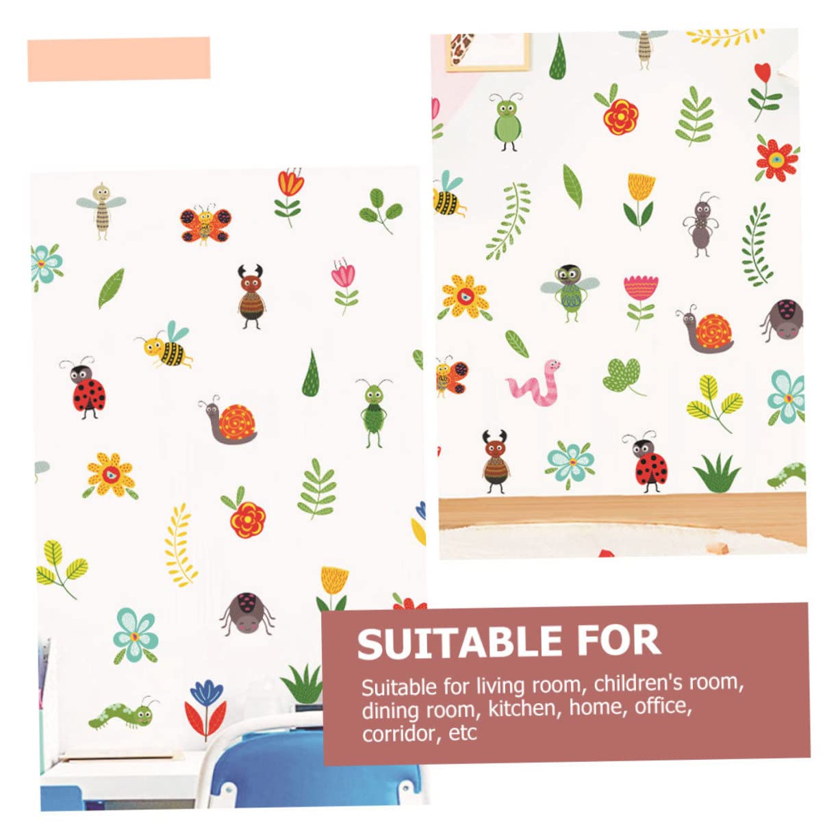 5 Juegos De Pegatinas De Pared De Insectos Decoración Retro Papel Tapiz Pegatinas De Pared Para Guardería Niñas Pegatinas Para Dormitorio De Niñas Pegatinas De Verano