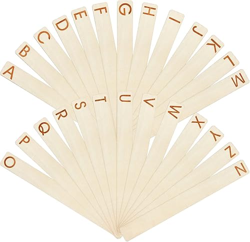 26 separadores de discos de vinilo de madera alfabéticos A-Z, separadores de discos de álamo horizontales y verticales de doble cara, organización