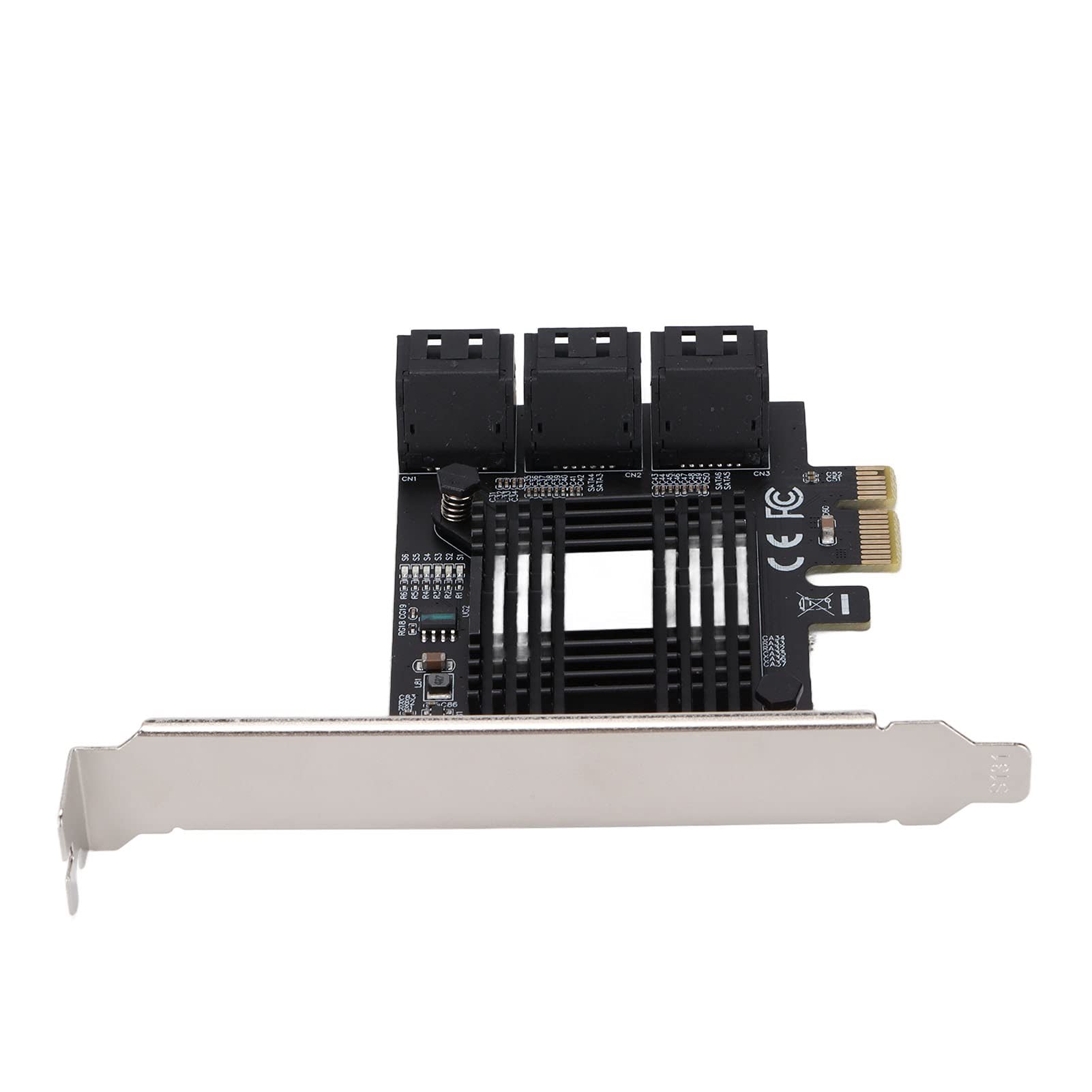 Karta SATA PCI E, 6-portowy Układ ASM 7-pinowe Złącza Przyłączeniowe Karty Rozszerzeń Kompatybilne z SATA I/II dla 7 32/64-bit, dla XP/Vista, dla 8/10, dla Linux