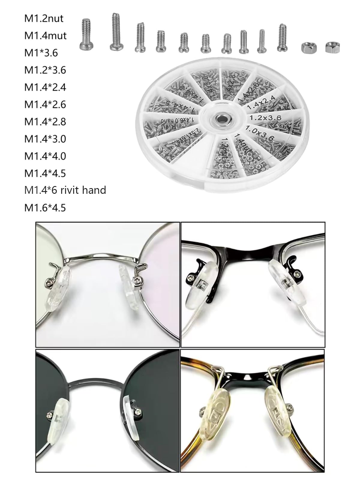 Amazon | 眼鏡用ねじ メガネ用 ミニドライバー付き ネジセット めがね