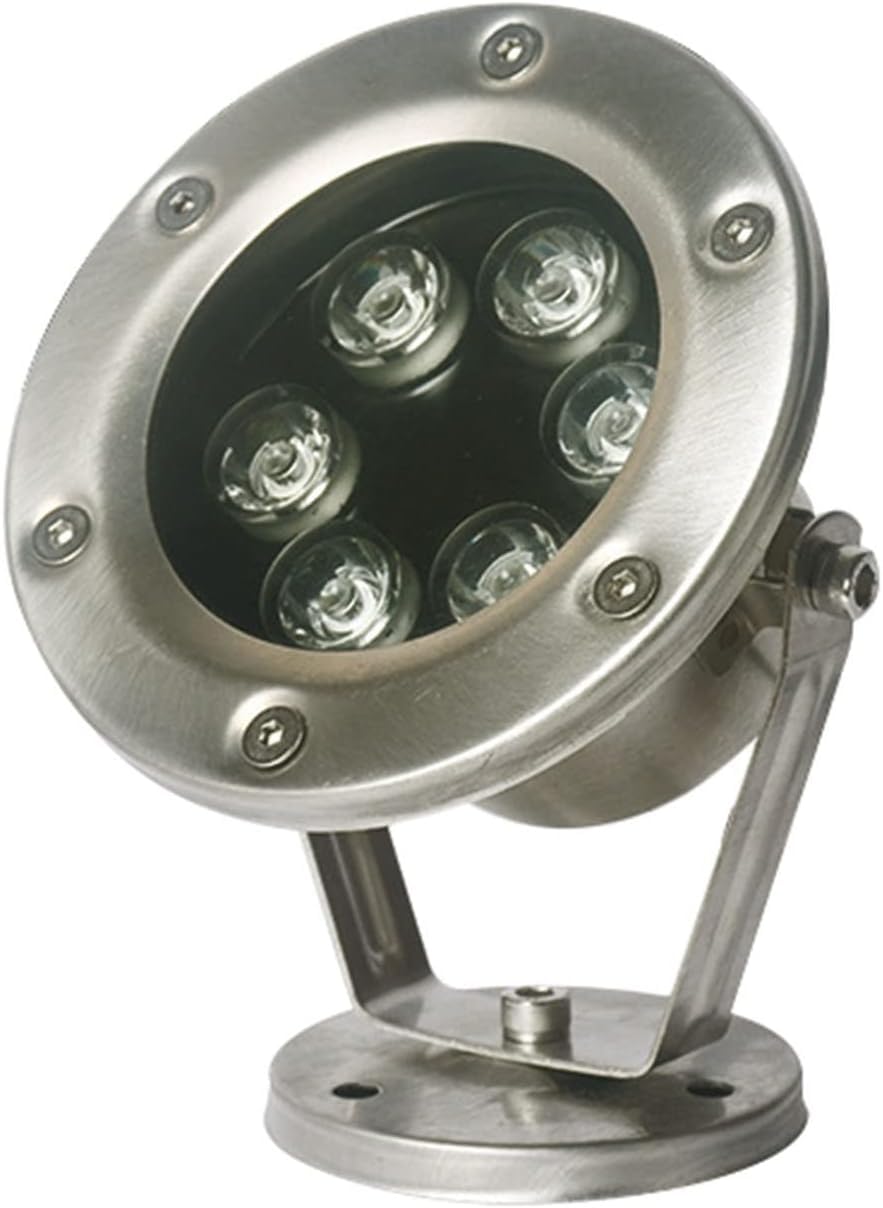 Podwodne światło Stawu Obrotowa Lampa Fontannowa Ip68 Wodoodporna Niskonapięciowa Ac12 24v Zatapialne Oświetlenie Basenowe Led Ze Stali Nierdzewnej Na Zewnątrz I, Red, 6W-AC24V