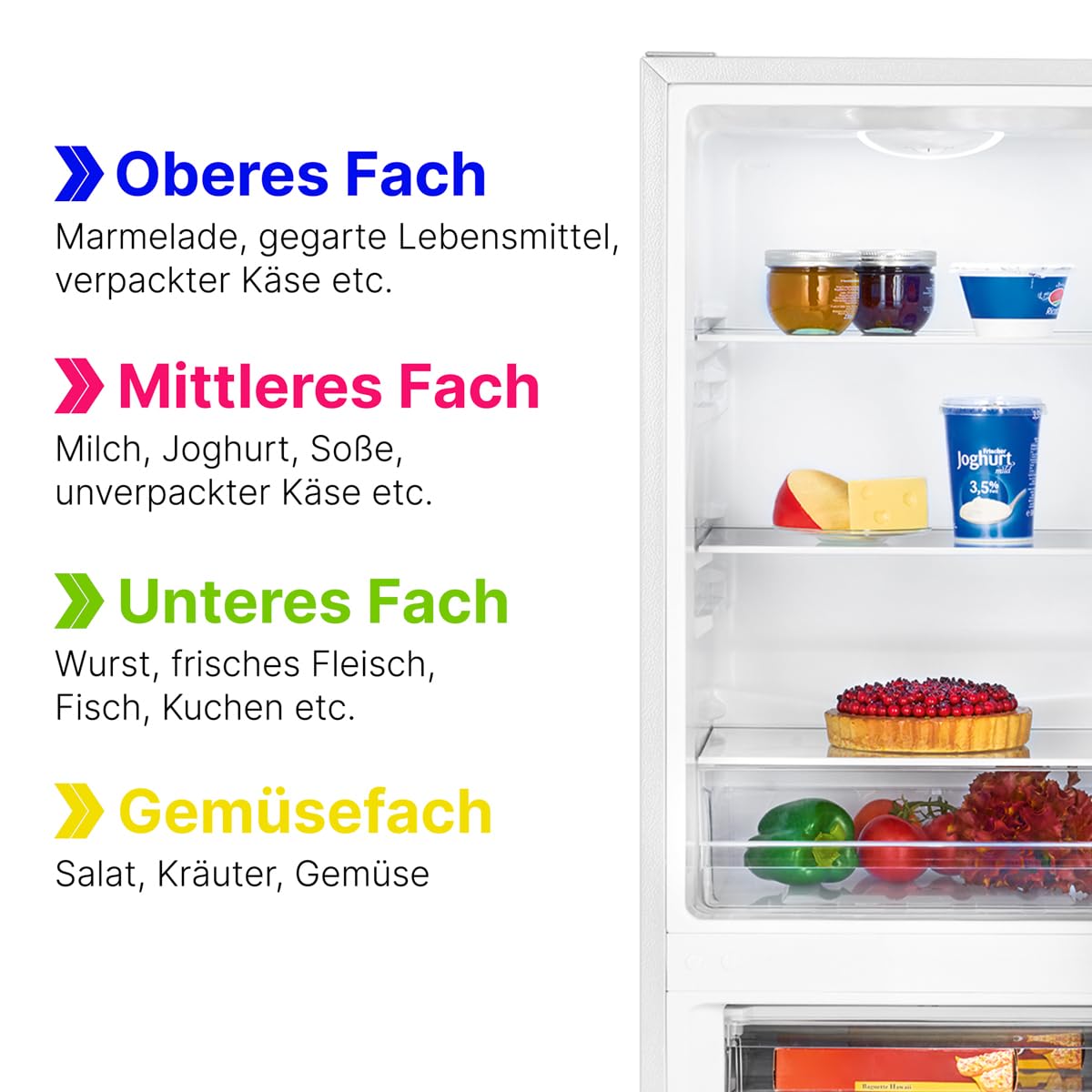 Bomann KG 320.2 Kühlschrank mit Gefrierfach 175L 143cm Energieklasse E leise 39dB weiß