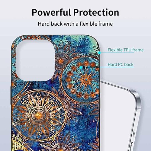 Miniatura 4 de Funda de pintura circular compatible con iPhone 13 Pro Max de 6.7 pulgadas con diseño de pintura circular