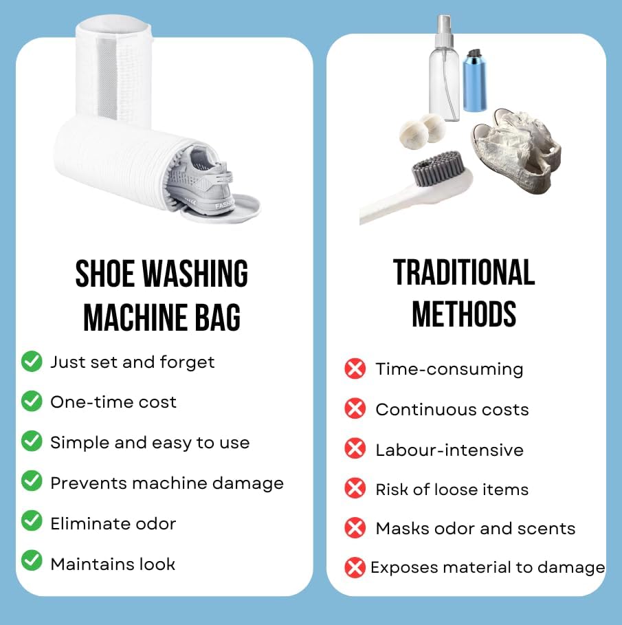 Miniatura 6 de 1 par de bolsas para lavar zapatos Elimina el olor de zapatos deportivos con bolsas reutilizables para zapatos de lavandería y protege la ropa