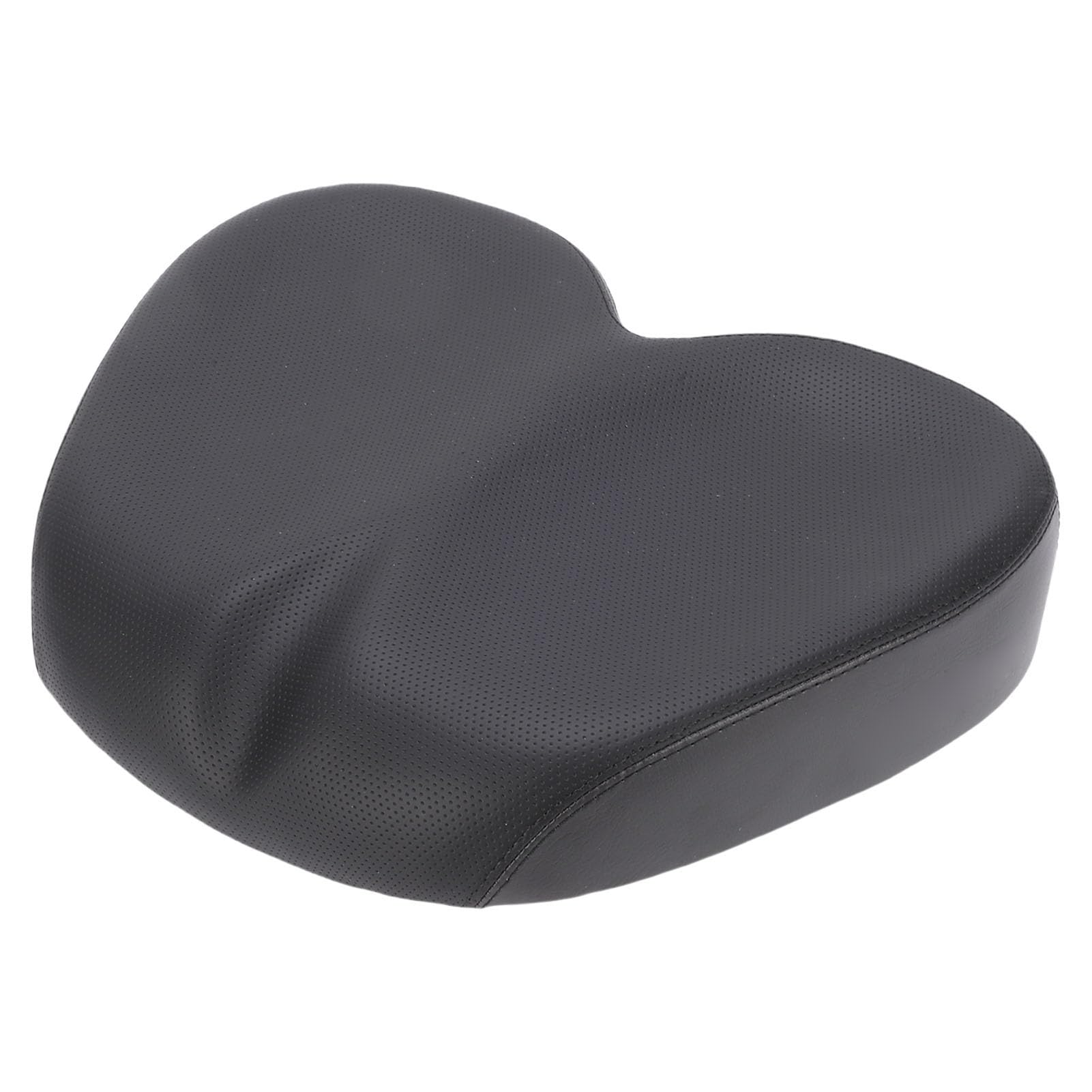 Selle de Vélo sans Nez pour Homme et Femme, Coussin de Siège de Velo Confortable Doux Amortissante Rembourrage en Mousse et Cuir PU pour VTT, Vélos de Route (Noir)