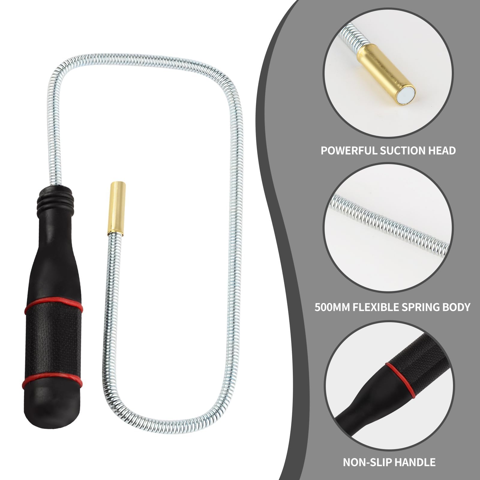 2 Calamite Flessibili Telescopiche Con Maniglia Antiscivolo - Asta Magnetica Per Recupero Oggetti Metallici