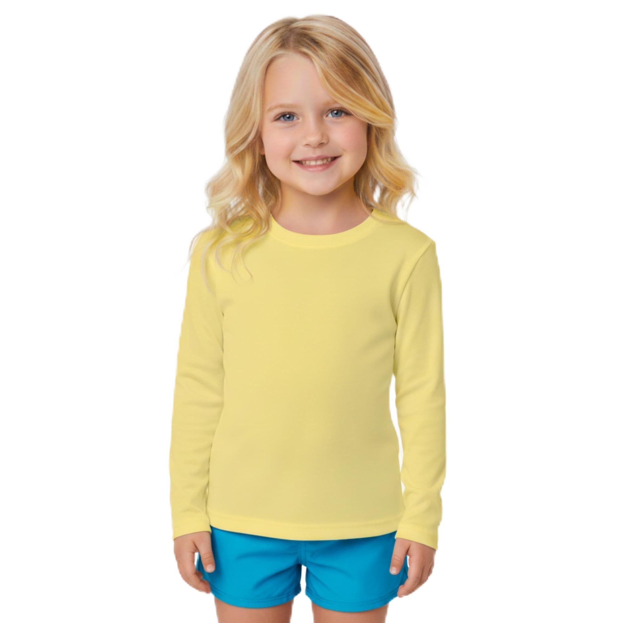 INGEAR Girls Long Sleeve Rash Guard Swim Shirt Outdoor Sports Shirt Lightweight Athletic Tee Protective Quick Dry