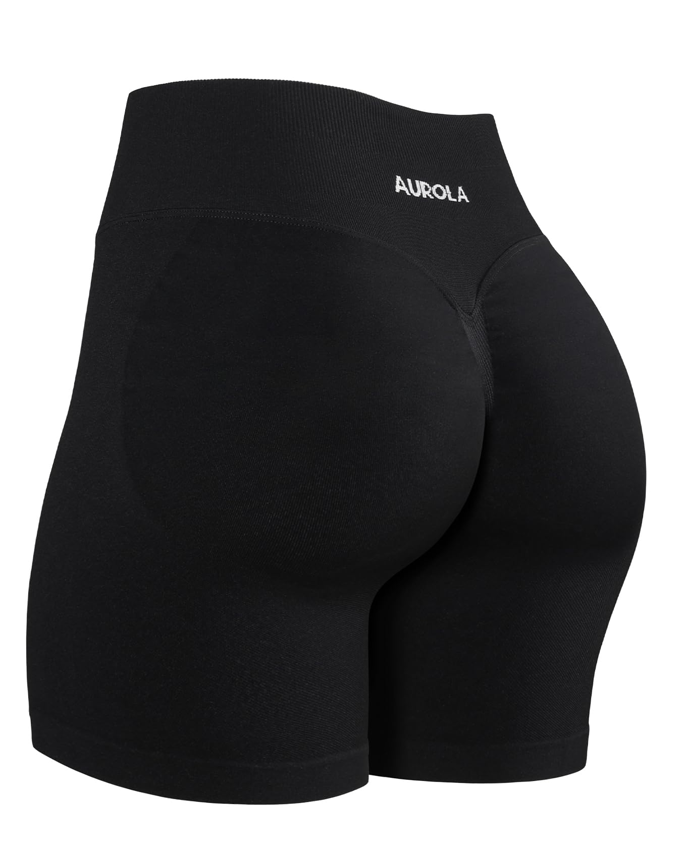 Photo 1 of AUROLA Influence Collection Workout Shorts for Women,No Roll Up New Scrunch SeamlessGym Short-5.5" Inseam, Black, XL