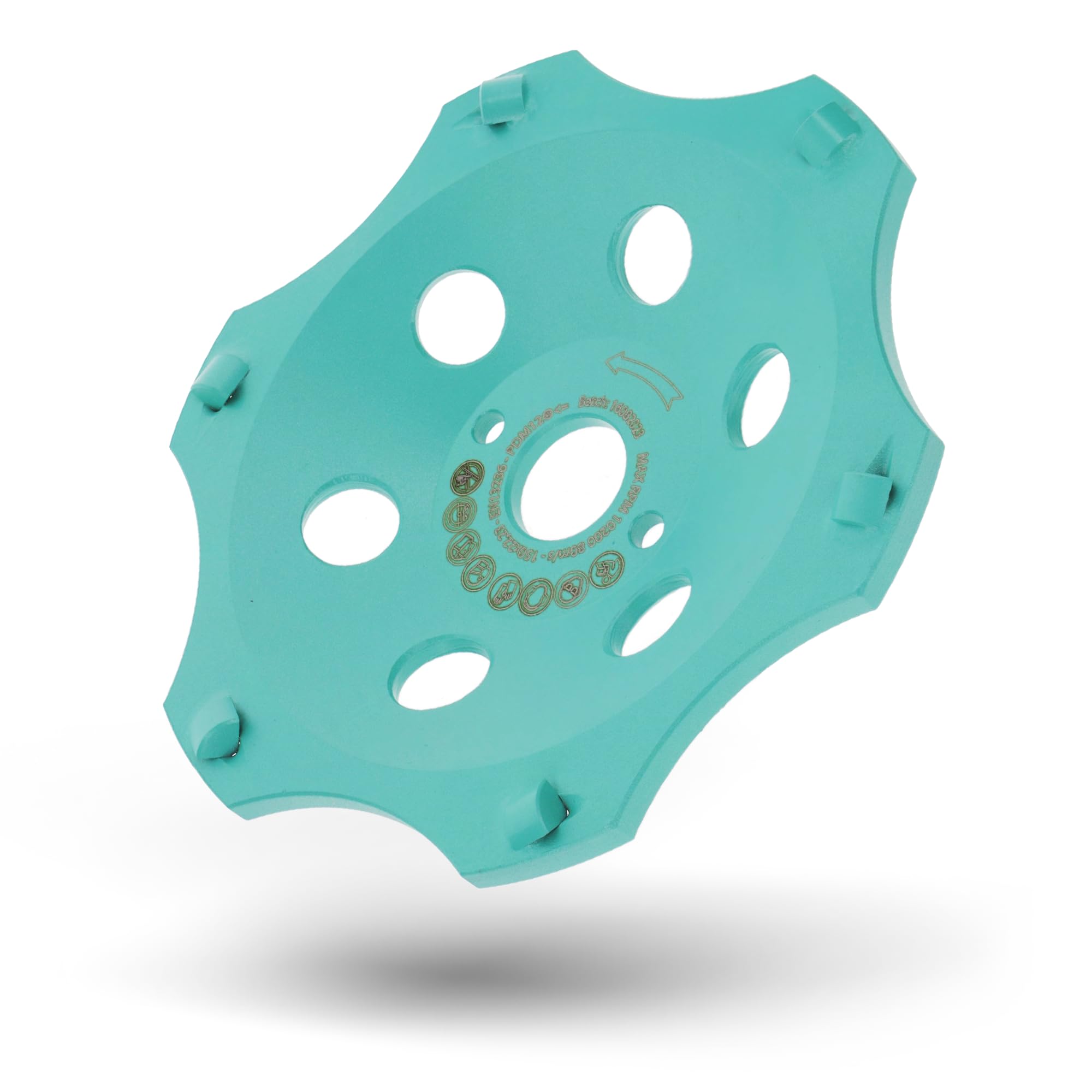 PRODIAMANT PKD, profesjonalna diamentowa tarcza szlifierska 150 mm x 22,23 mm, 6 segmentów PCD, do betonu, jastrychu, powłok, kleju i tynku