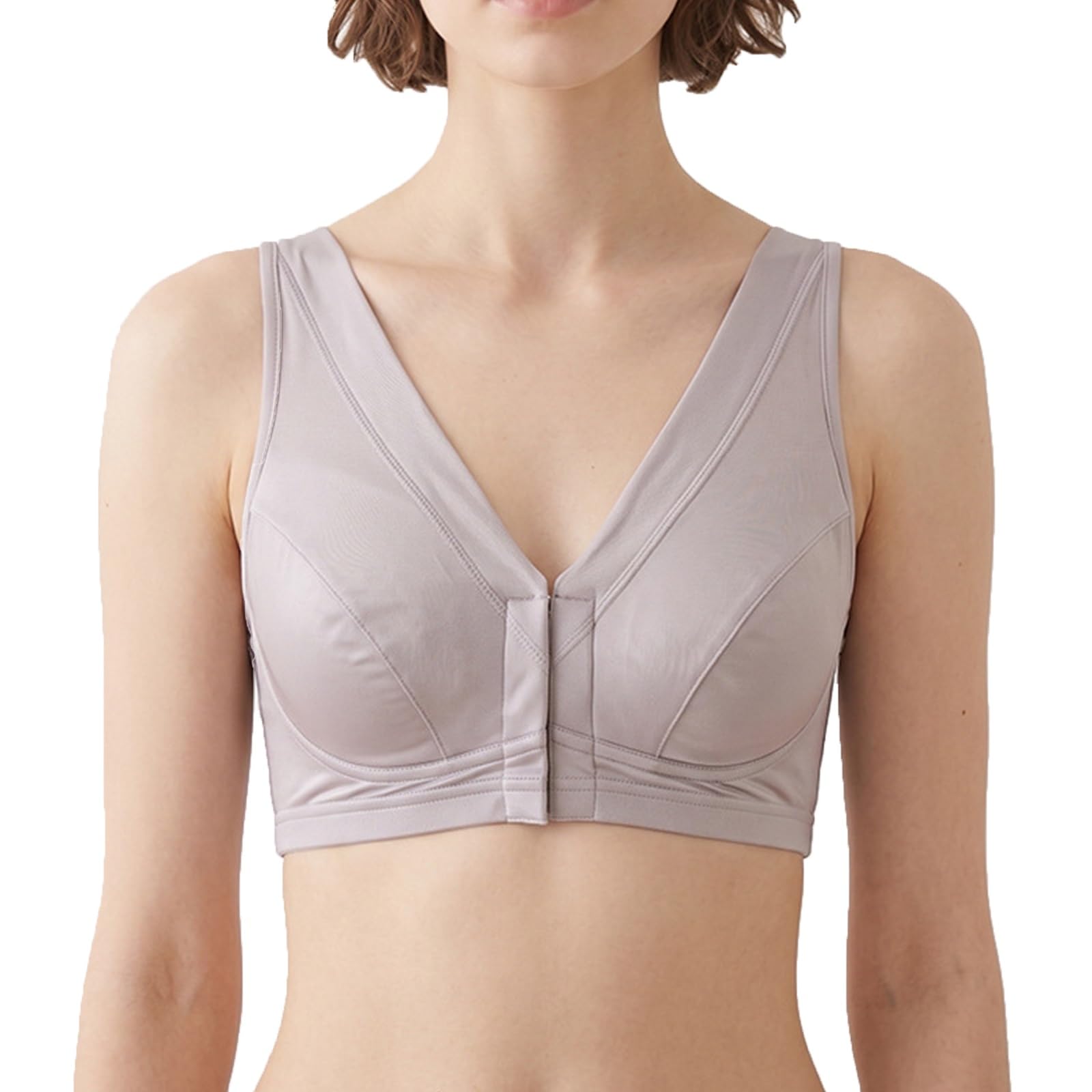 TOSOFT Reggiseno maternità Allattamento in Seta di Gelso Traspirante Reggiseni per L'Allattamento Sportivo per Le Donne di Grandi Dimensioni Canottiere Senza Fili (Color : Gray, Size : L/Large)