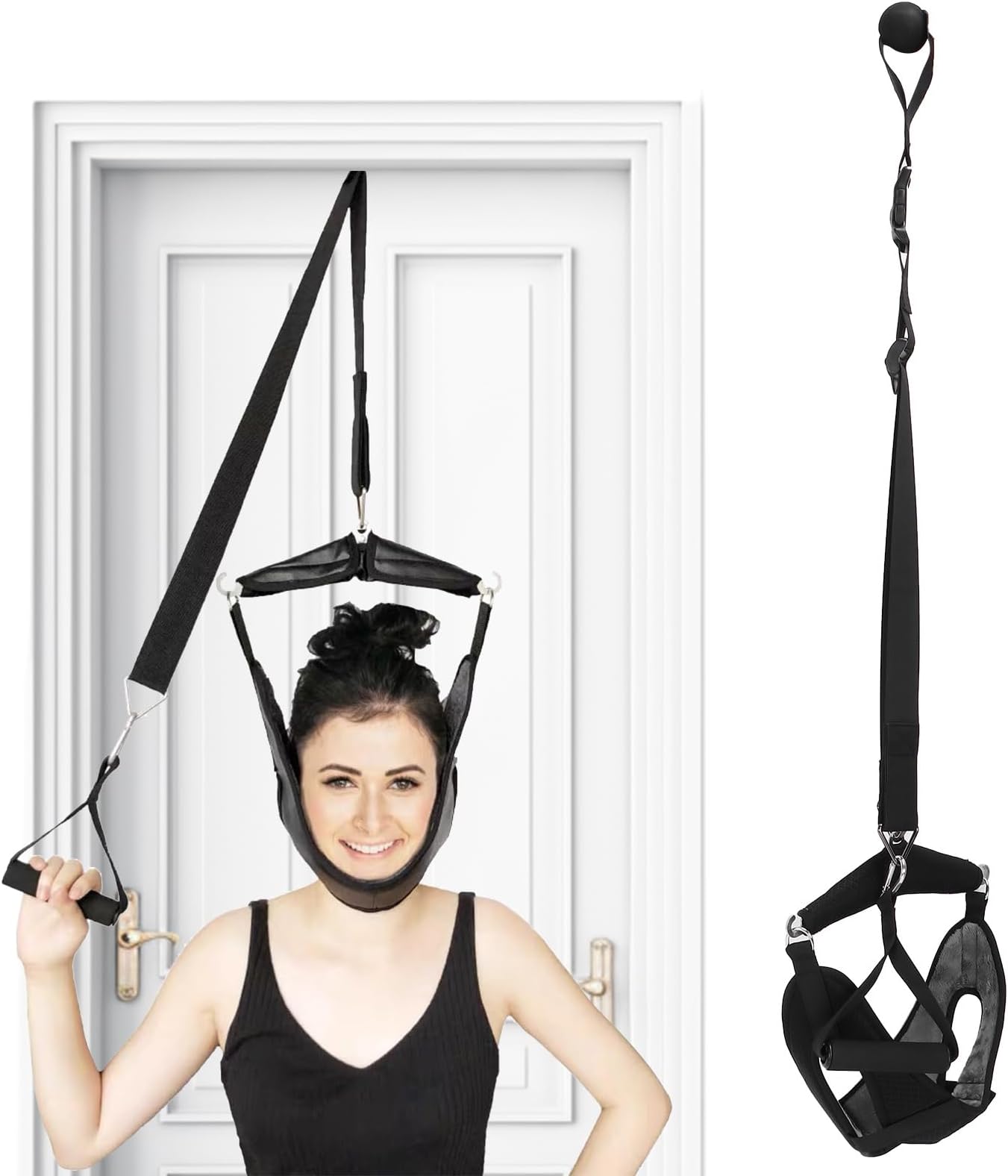 Cervical Neck Traction Device, Professional Over The Door Posture Corrector Cervical Traction Device for Neck Stretcher, Back Stretcher, Neck Pain, Arthritis, Disc Bulge and Spinal Decompression