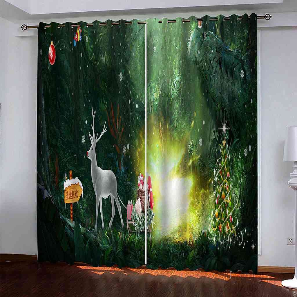 Rideaux occultants d'enfant 3D à oeillets 140x160 cm | Rideaux isolants thermiques polyester