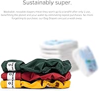 Vista 6 de Pet Parents® - Pañales lavables para perros (3 unidades) + Extendrs® de pañales duraderos para perros, pañales premium para hembras (grande, Samba)