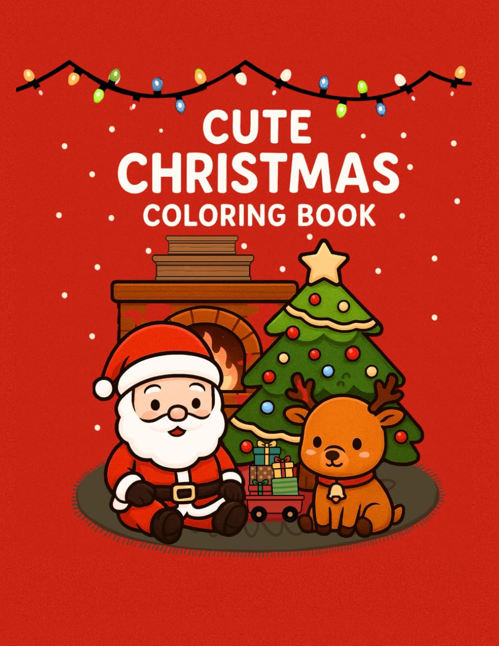 Cute Christmas Coloring Book: Adorable Santa, Reindeer, andy Cozy Christmas Scenes