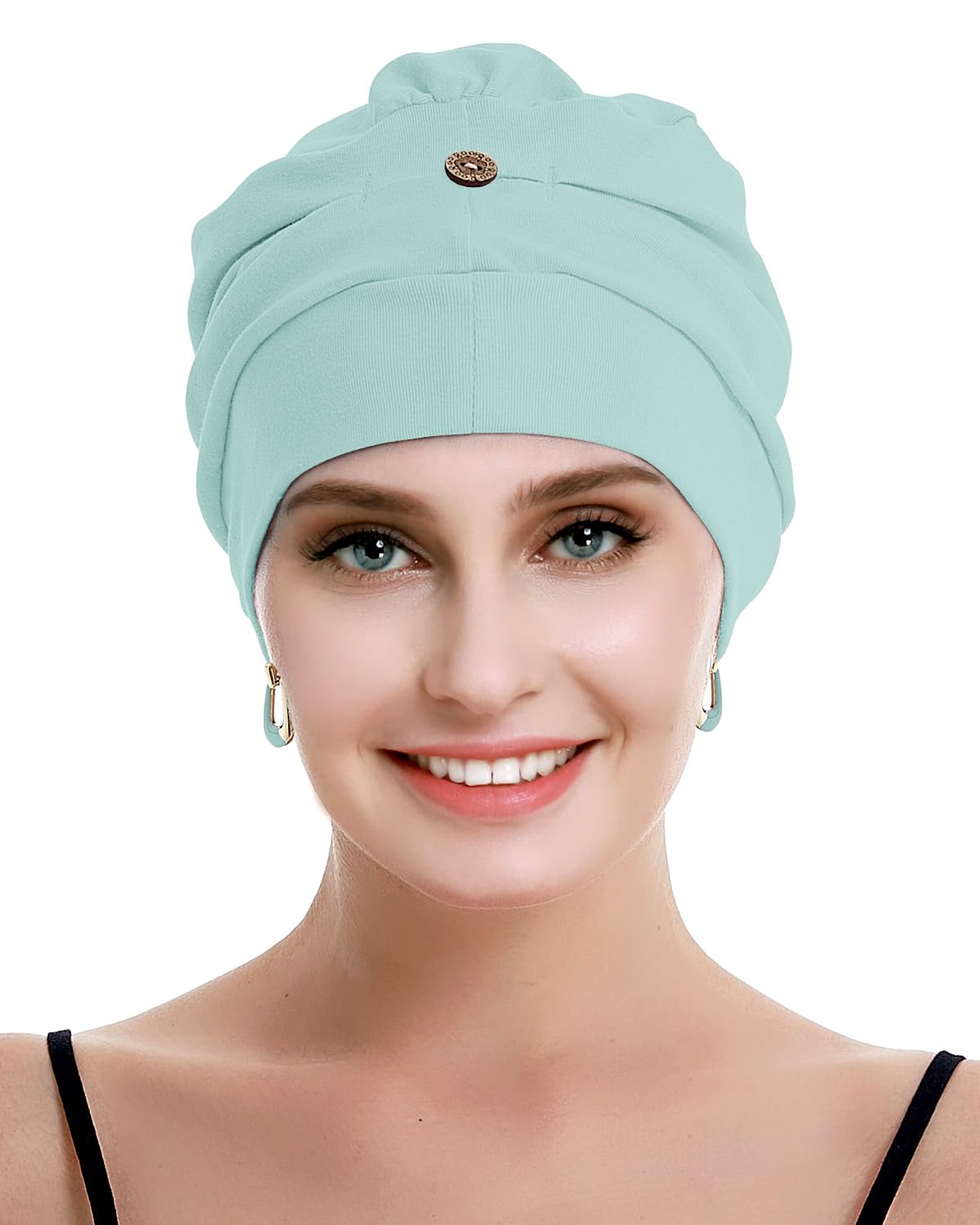 osvyo Chemo Headwear for Women Cancer Hairloss Hat - Cotton Lightweight Headwear,Light Pistachio