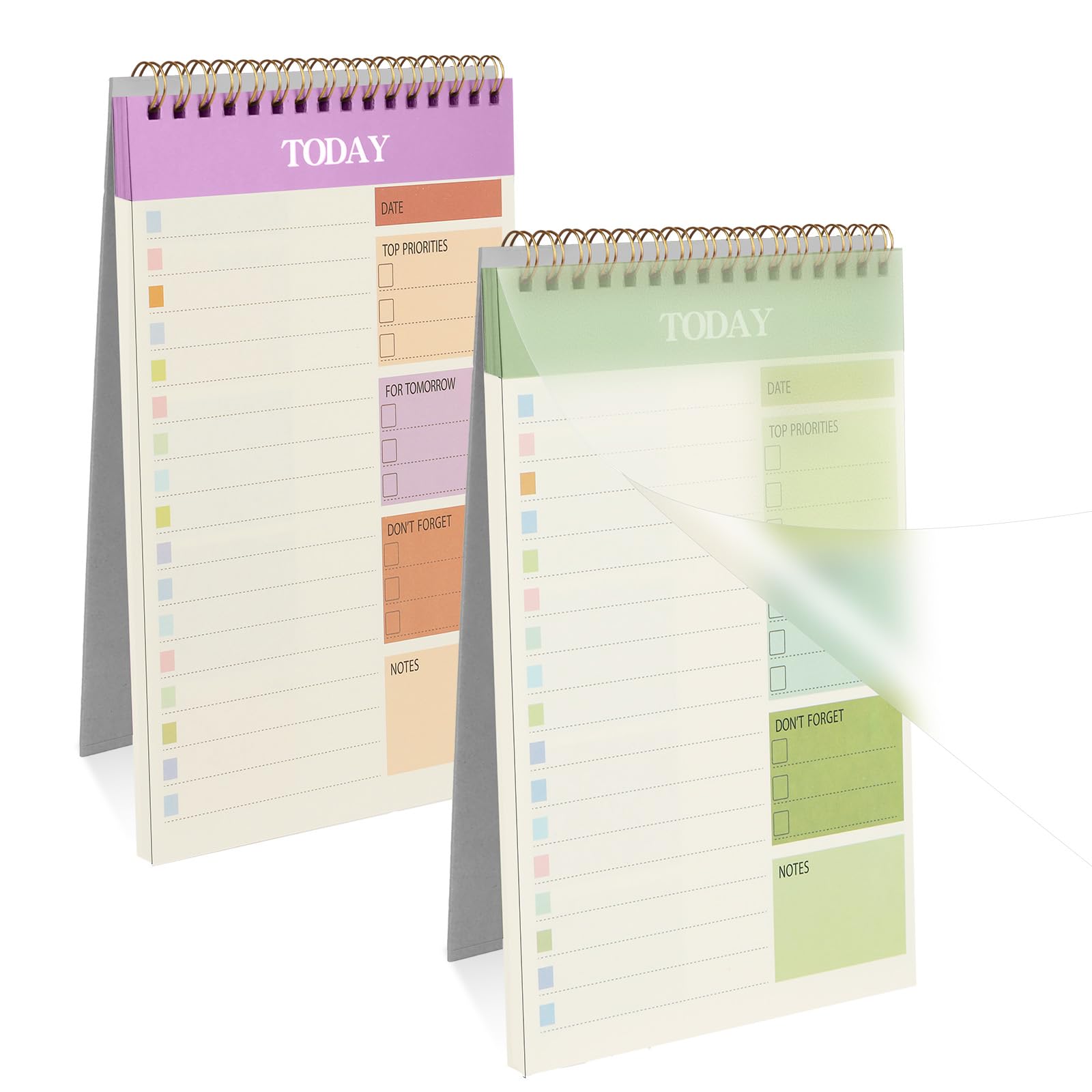 OFFCUP 2 Pack To Do List Notebook, 104 Page Undated Daily Planner