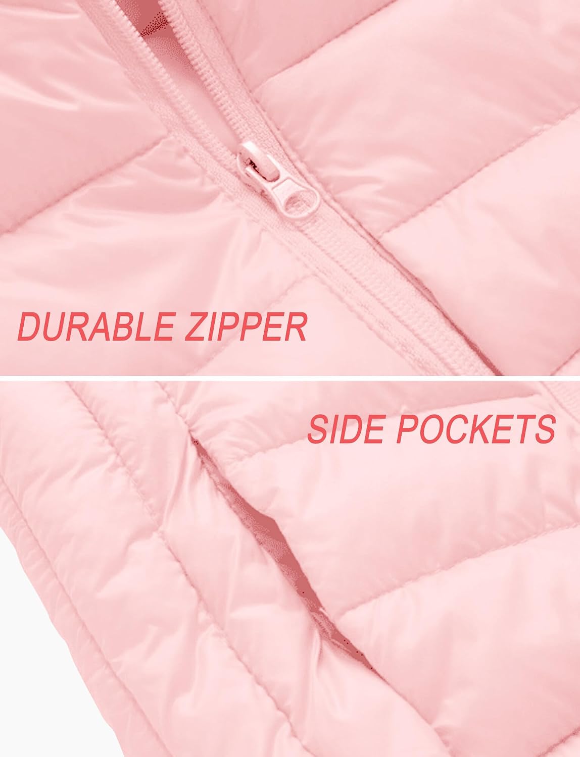 Aivtalk Boys Girls Puffer Down Vest Toddler Kids Hooded Zip Sleeveless Jacket Winter Coat