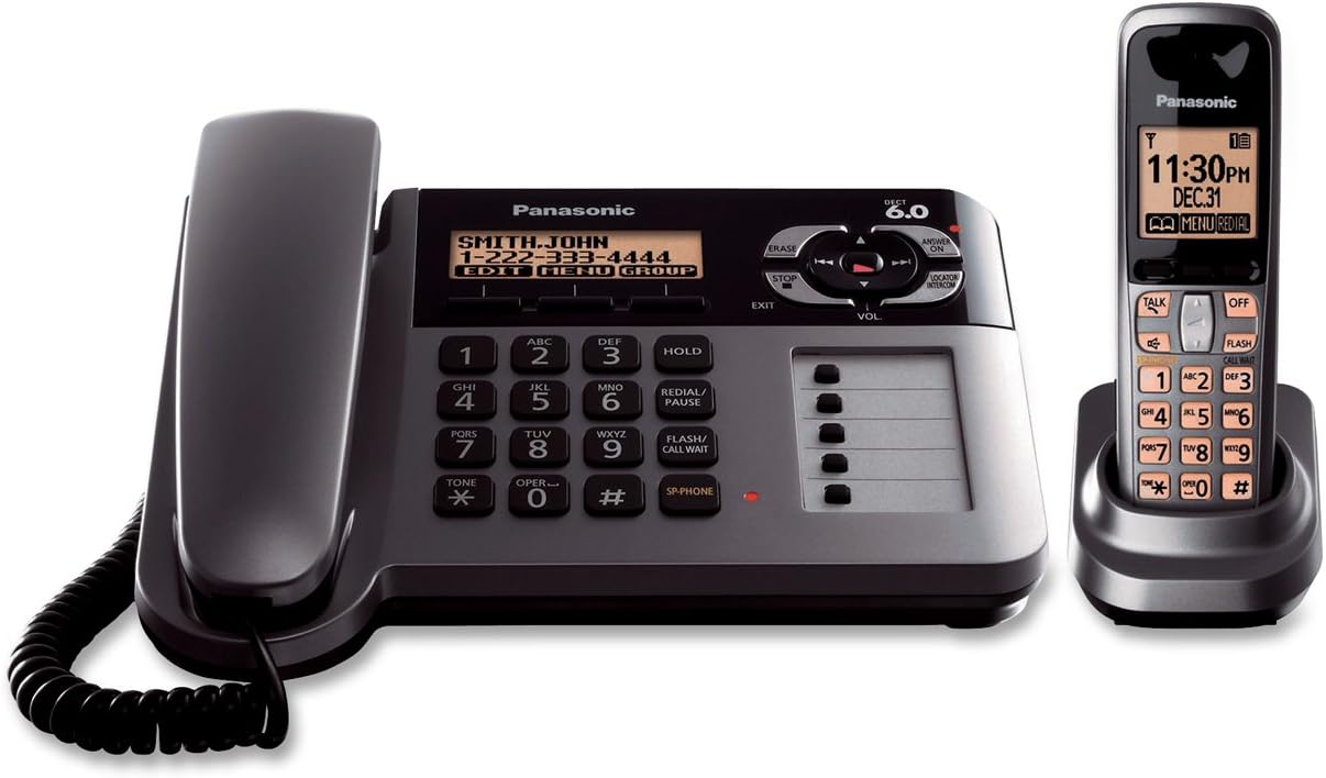 Panasonic KXTG1061M Cordless/Corded Phone with Answering