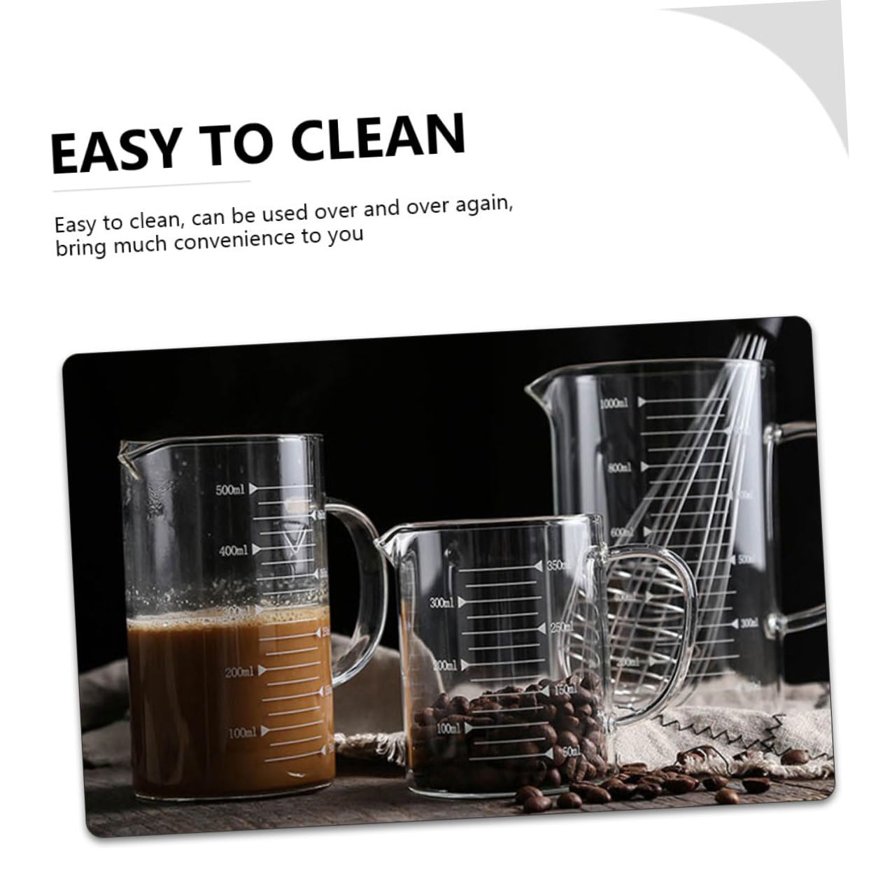 Alipis Lot De 3 Tasses Doseuses En Verre De Capacité Pour Et La Pâtisserie