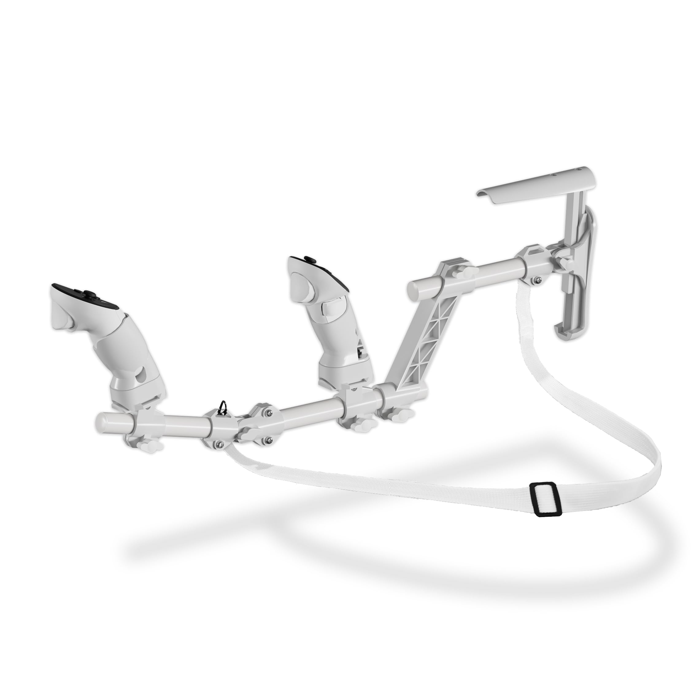 Moginno M3 VR Gun Stock Compatible with Meta/Oculus Quest 3/3S/2/Pro Controller Accessories, Magnetic Gunstock Rifle Adapter with Shoulder Strap, Enhance FPS Games Reality Control Feel, White